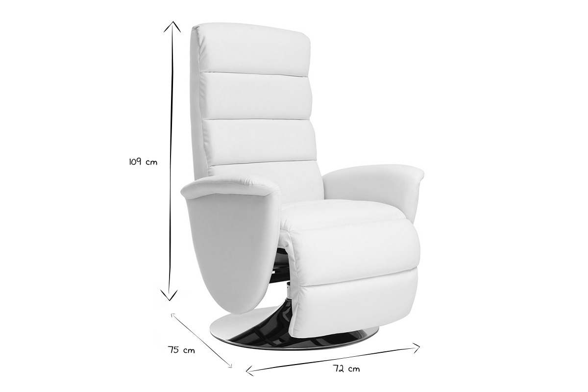 Poltrona relax manuale bianco NELSON