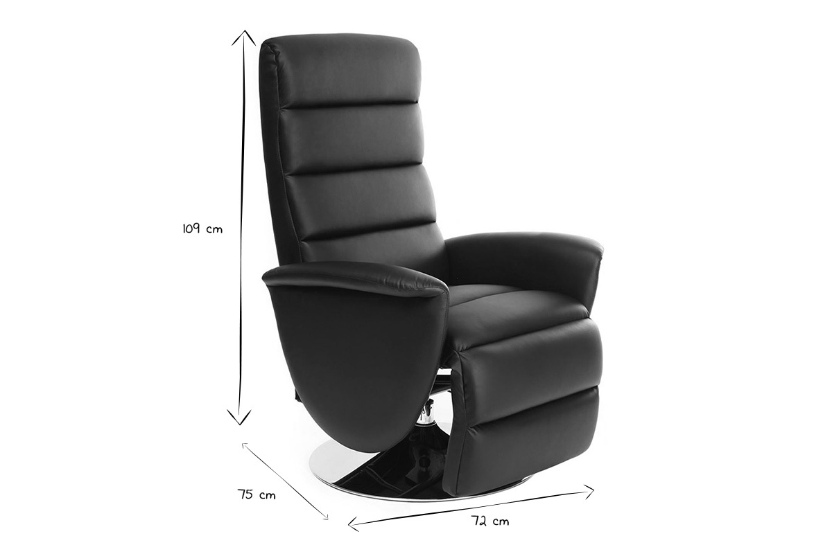 Poltrona relax manuale nero NELSON