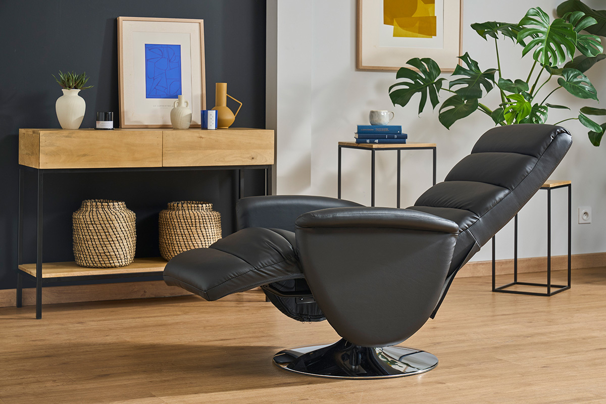 Poltrona relax manuale nero NELSON