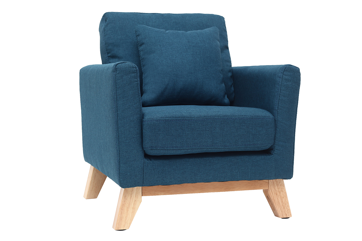 Poltrona scandinava bambino sfoderabile in tessuto blu anatra BABY OSLO