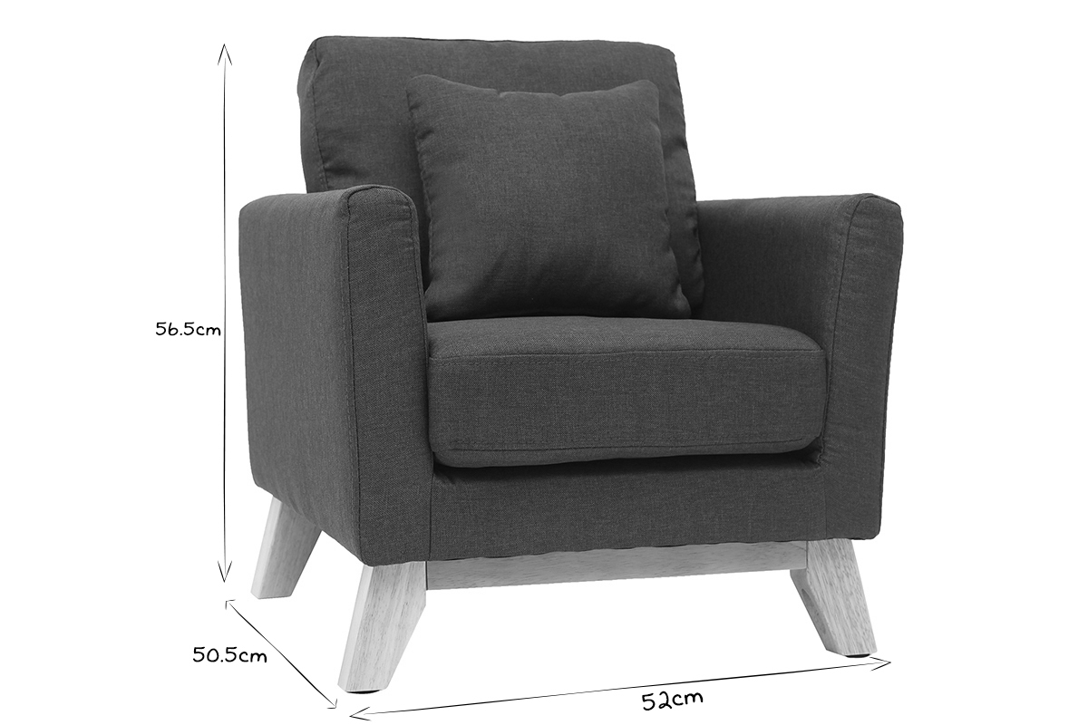 Poltrona scandinava bambino sfoderabile in tessuto blu anatra BABY OSLO