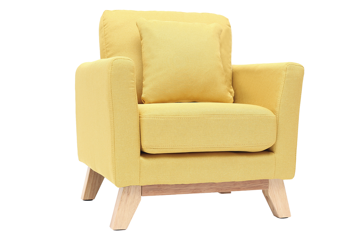 Poltrona scandinava bambino sfoderabile in tessuto giallo BABY OSLO