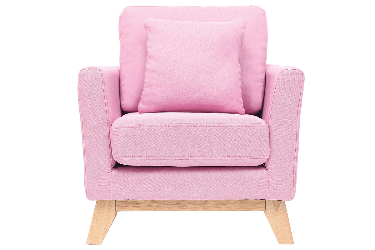 Poltrona scandinava bambino sfoderabile in tessuto rosa BABY OSLO