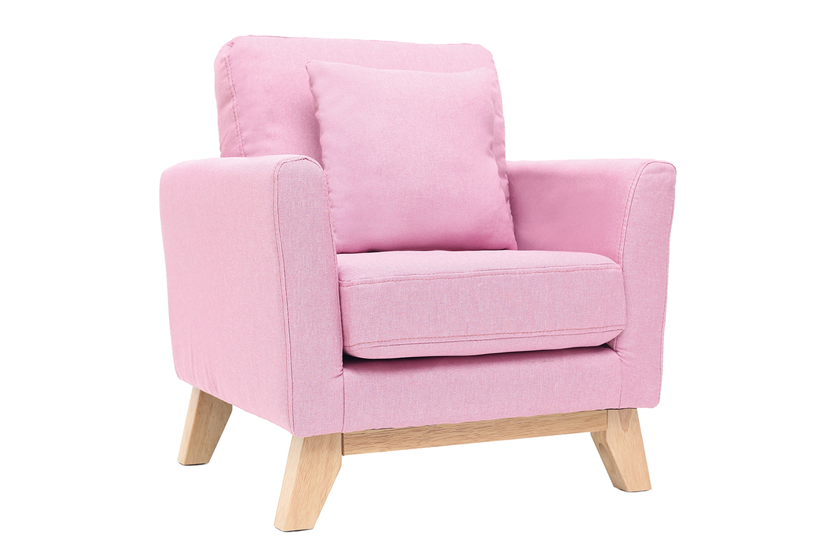 Poltrona scandinava bambino sfoderabile in tessuto rosa BABY OSLO
