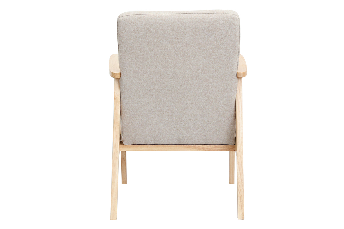 Poltrona scandinava beige e legno chiaro ABYSS