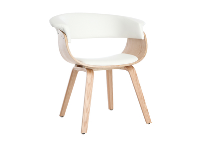 Poltrona scandinava bianco e legno chiaro OKTAV