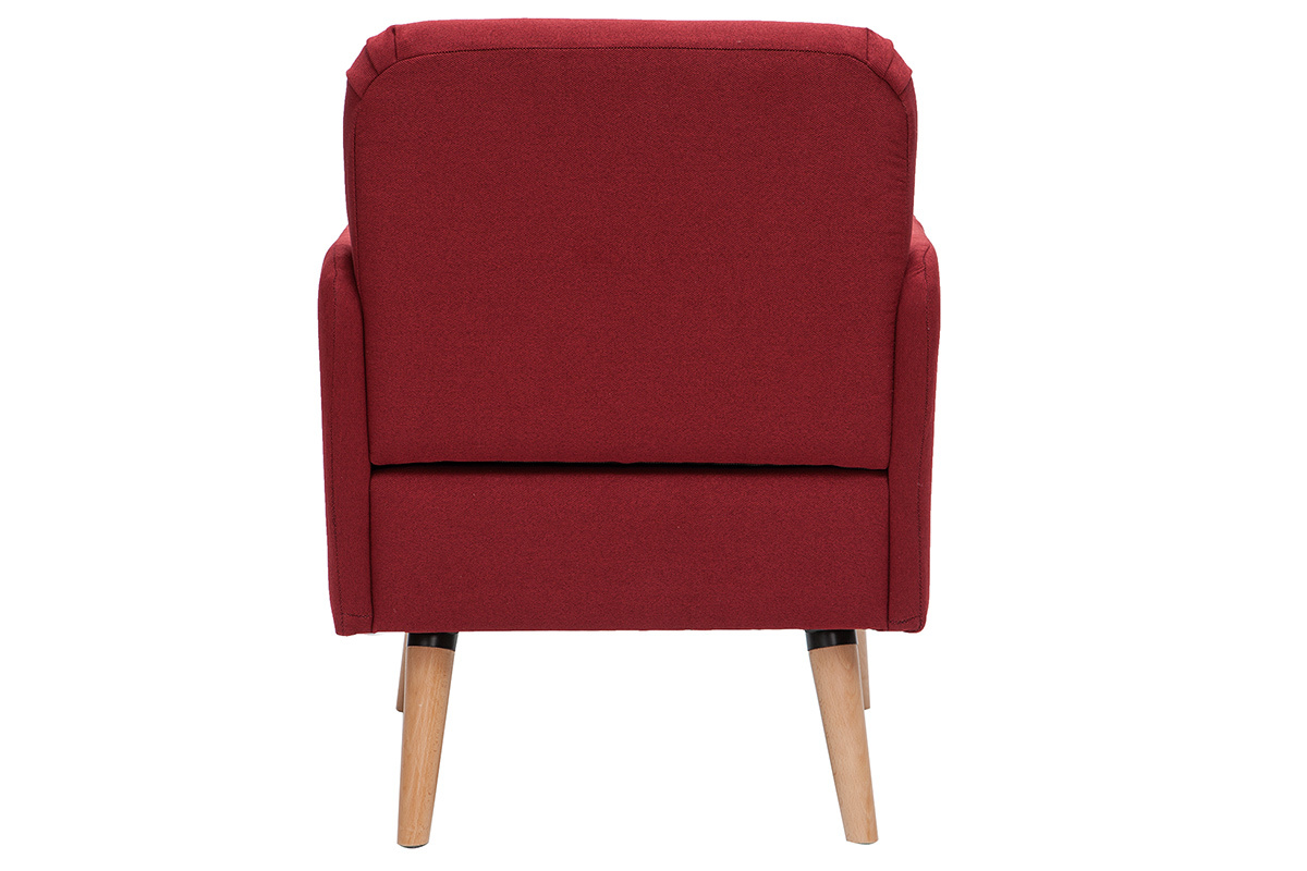 Poltrona scandinava borgogna e legno - ISKO