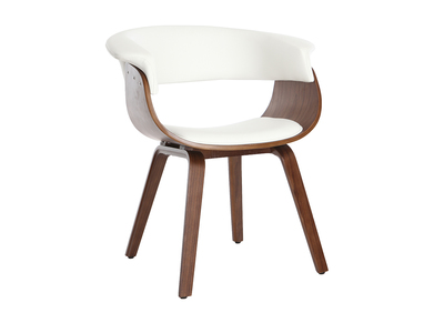 Poltrona scandinava, colore: Bianco e Legno scuro, modello: OKTAV