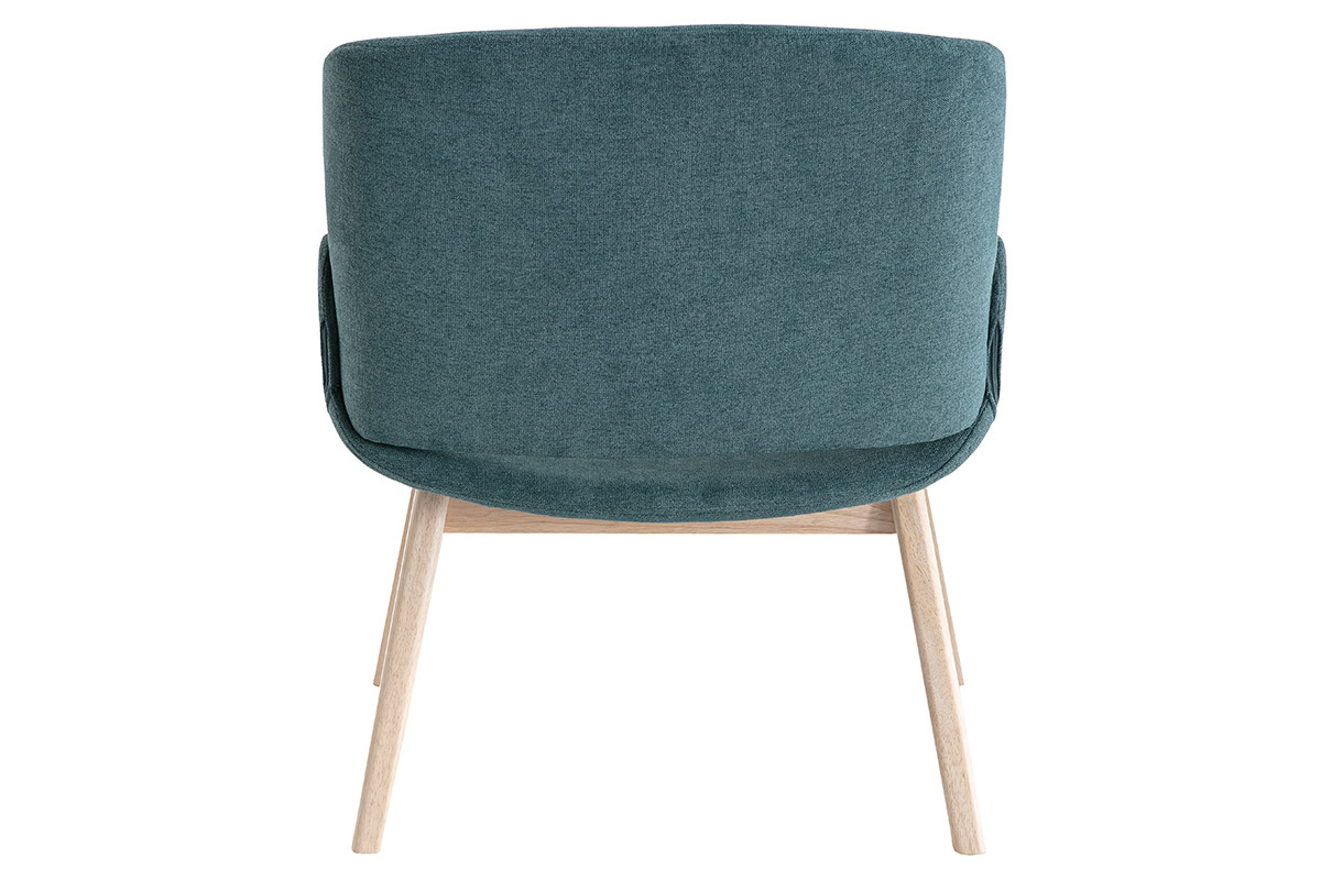 Poltrona scandinava effetto velluto blu-verde WILLY