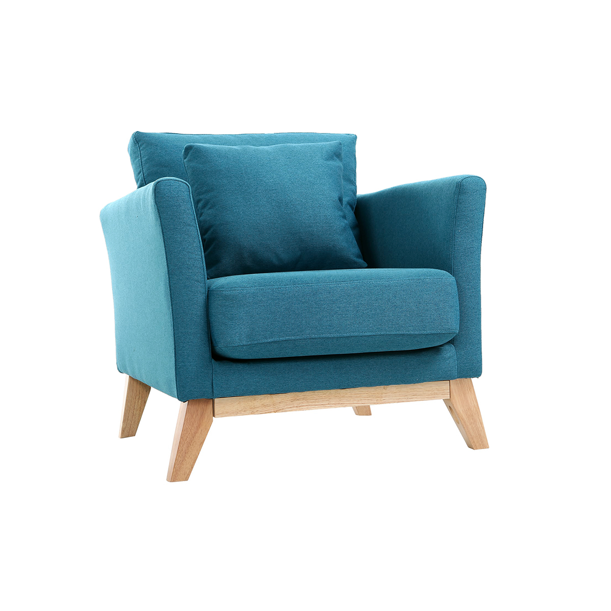 Poltrona scandinava foglia di tè piedi in legno chiaro OSLO