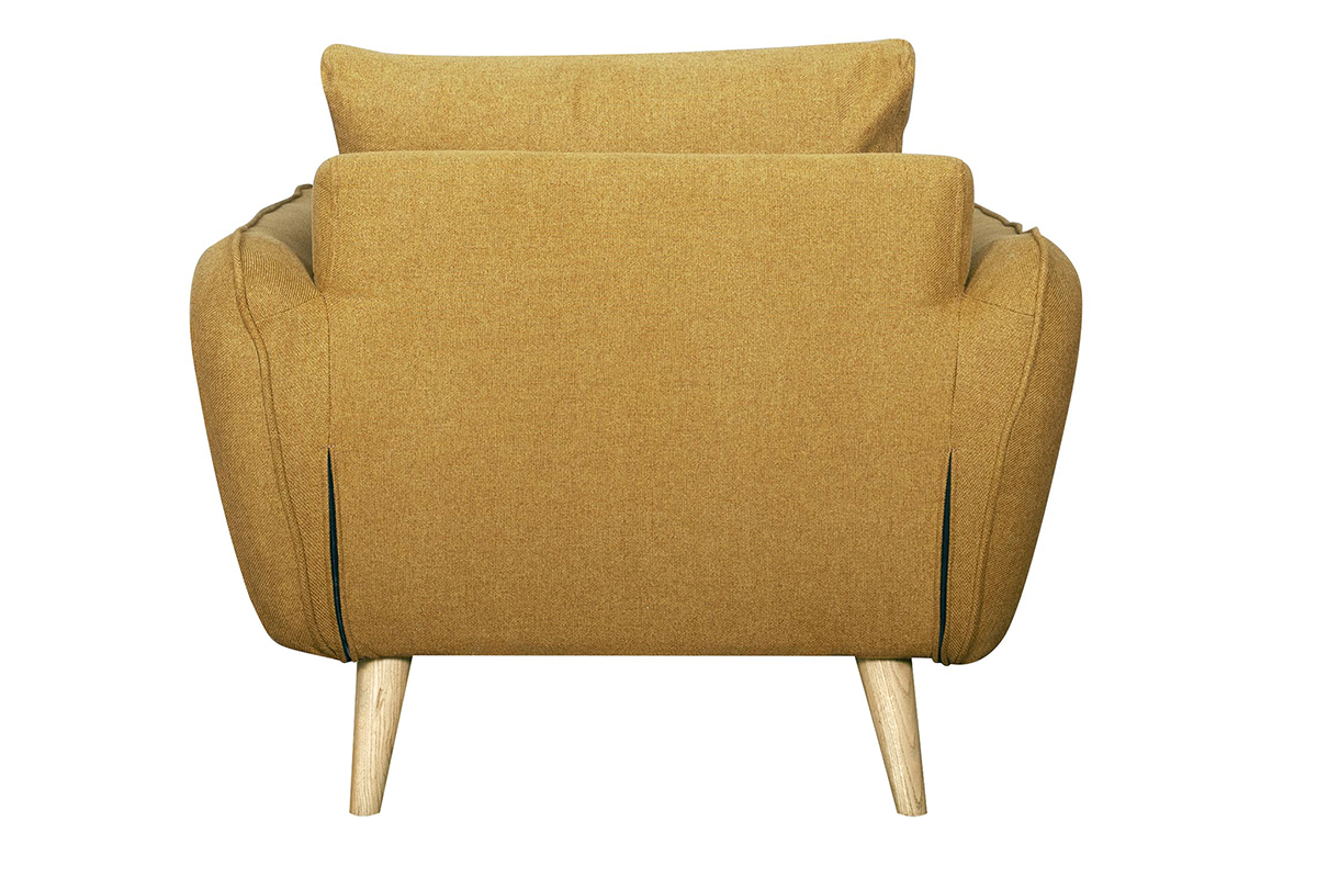 Poltrona scandinava giallo cumino e legno CREEP