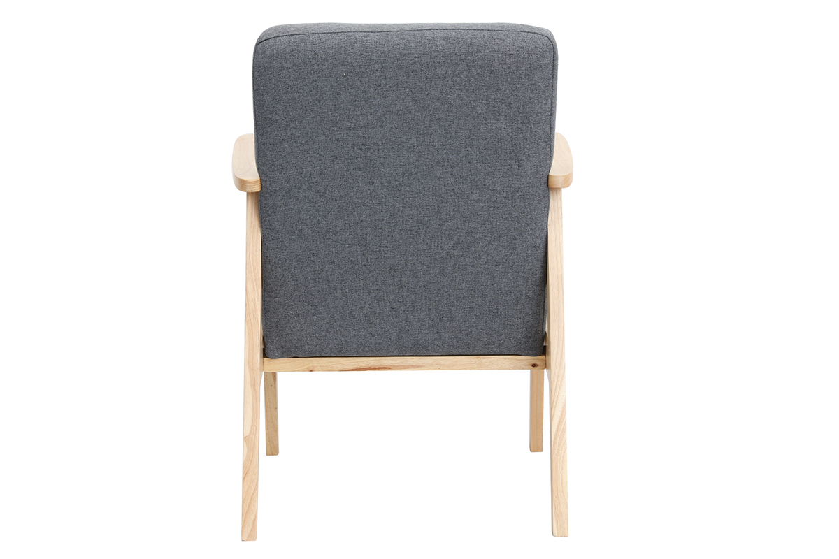 Poltrona scandinava grigia e legno chiaro ABYSS