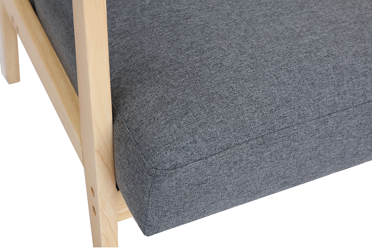 Poltrona scandinava grigia e legno chiaro ABYSS