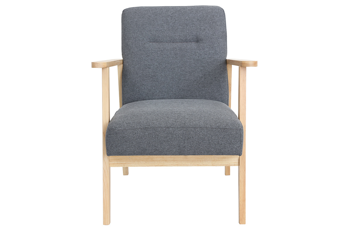 Poltrona scandinava grigia e legno chiaro ABYSS