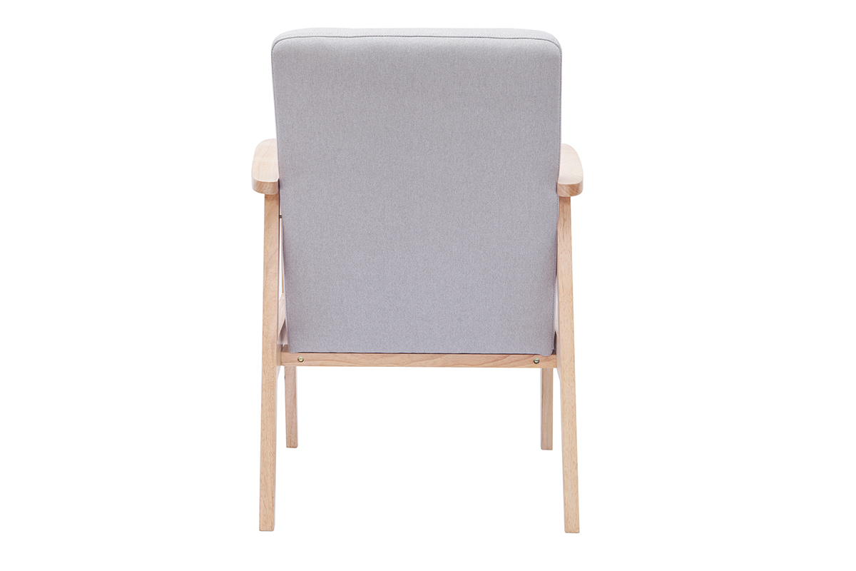 Poltrona scandinava grigio chiaro e legno ABYSS