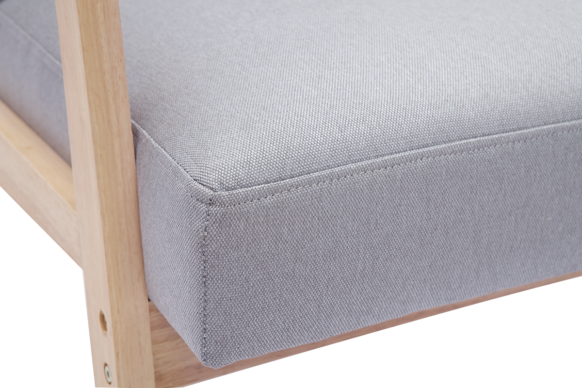 Poltrona scandinava grigio chiaro e legno ABYSS