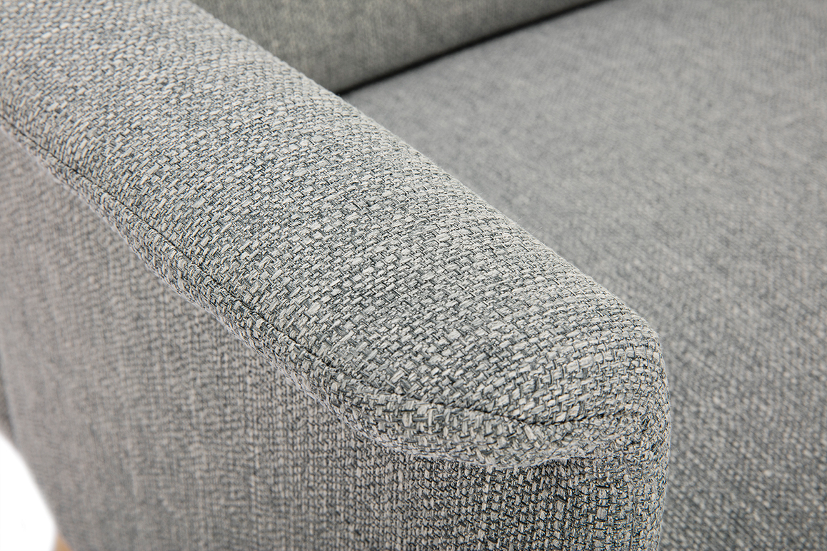 Poltrona scandinava grigio chiaro e legno AEOLA