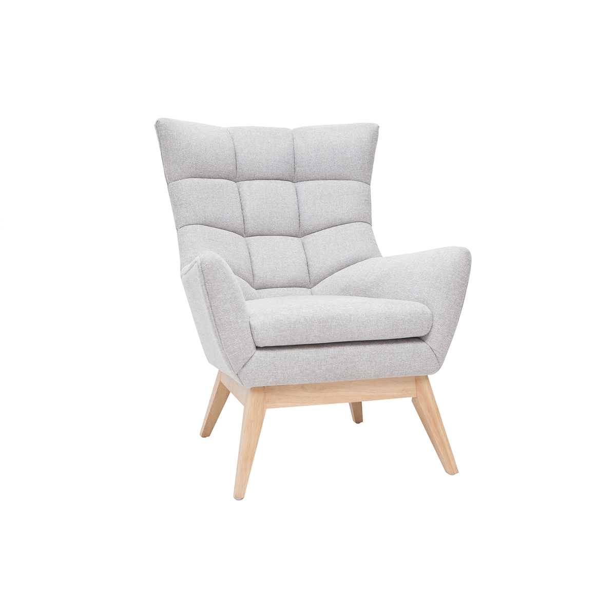 Poltrona scandinava grigio chiaro e legno BRODY