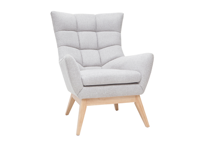 Poltrona scandinava grigio chiaro e legno BRODY