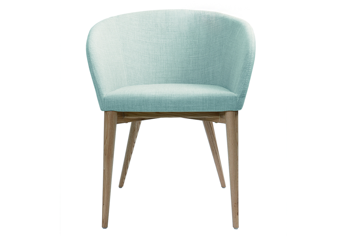 Poltrona scandinava grigio chiaro e legno COPPIA DI 2 DALIA