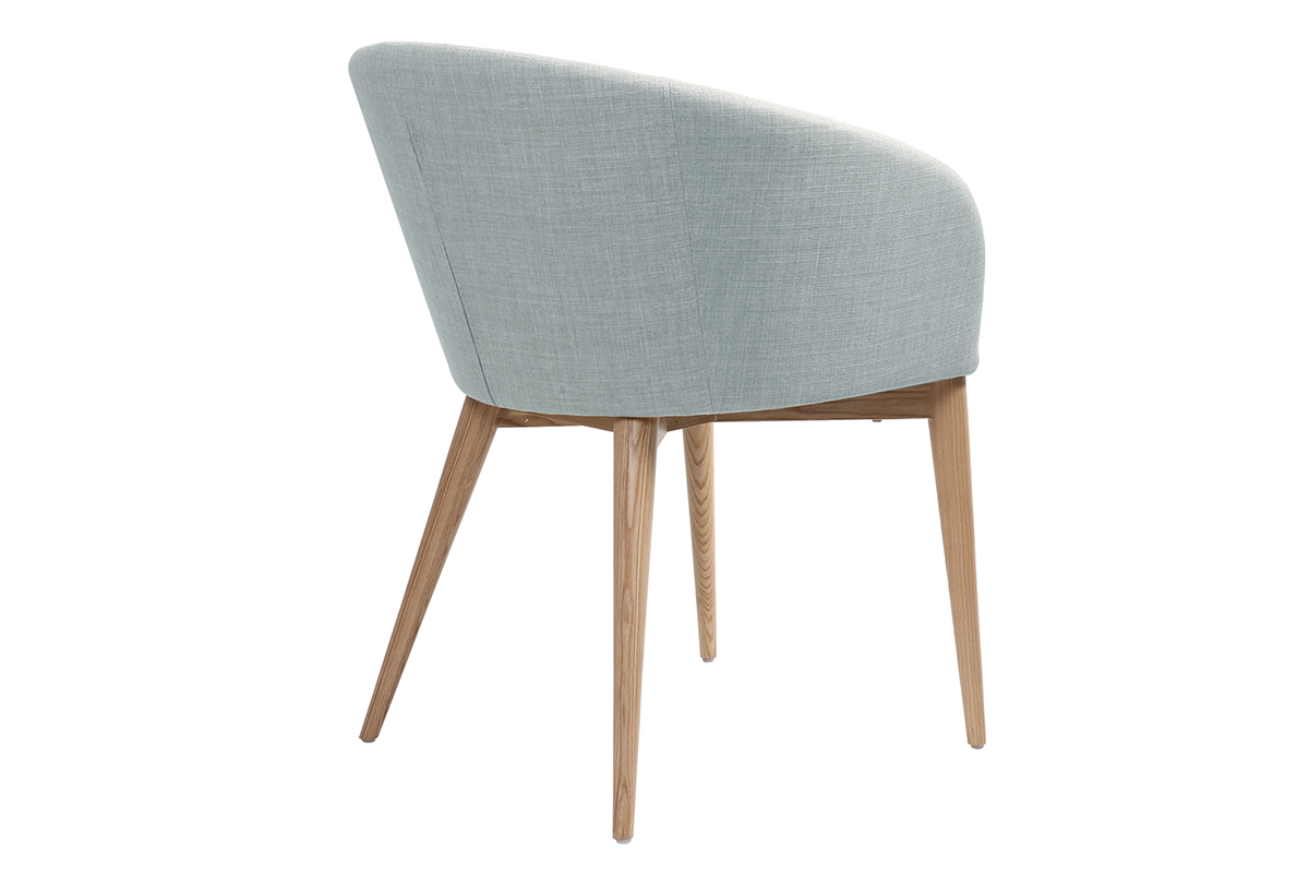 Poltrona scandinava grigio chiaro e legno COPPIA DI 2 DALIA