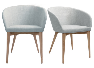 Poltrona scandinava grigio chiaro e legno COPPIA DI 2 DALIA
