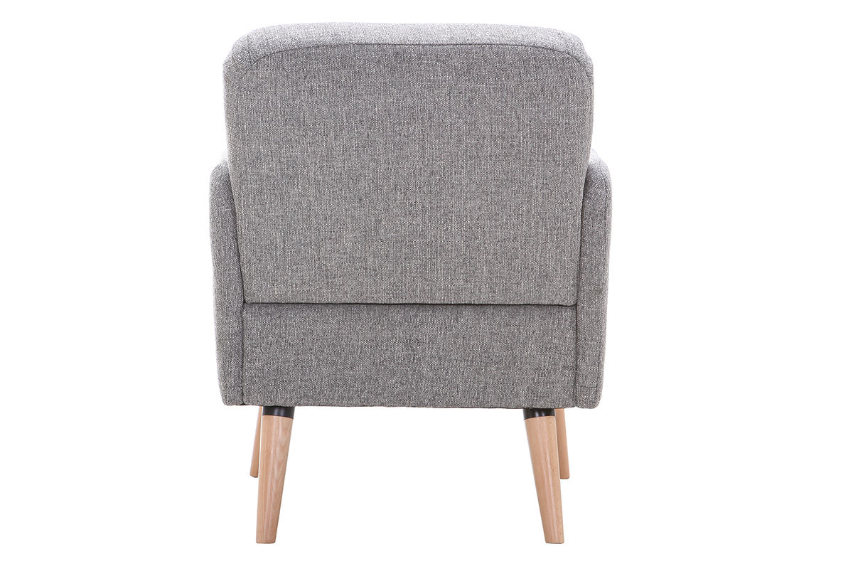 Poltrona scandinava grigio chiaro e legno - ISKO