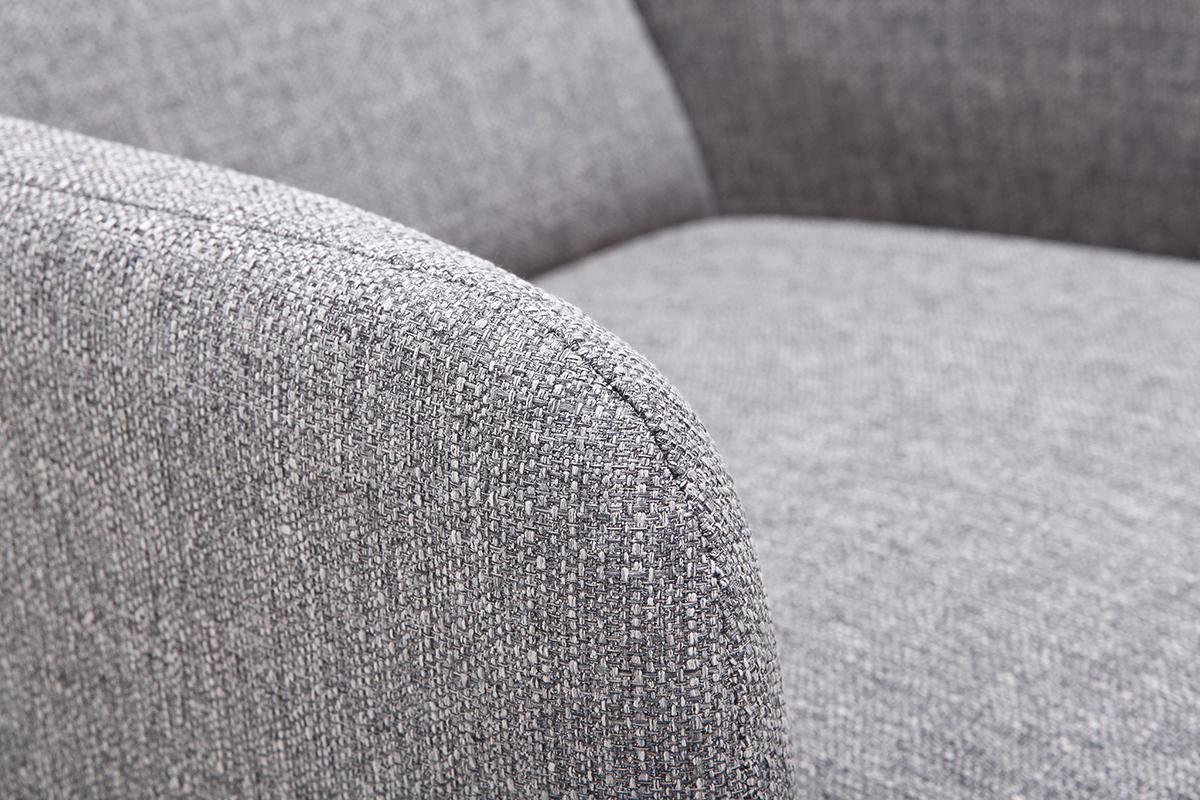 Poltrona scandinava grigio chiaro e legno - ISKO