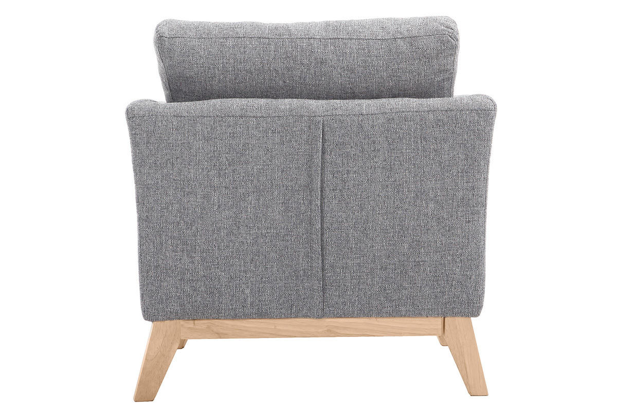 Poltrona scandinava grigio chiaro piedi in legno chiaro OSLO