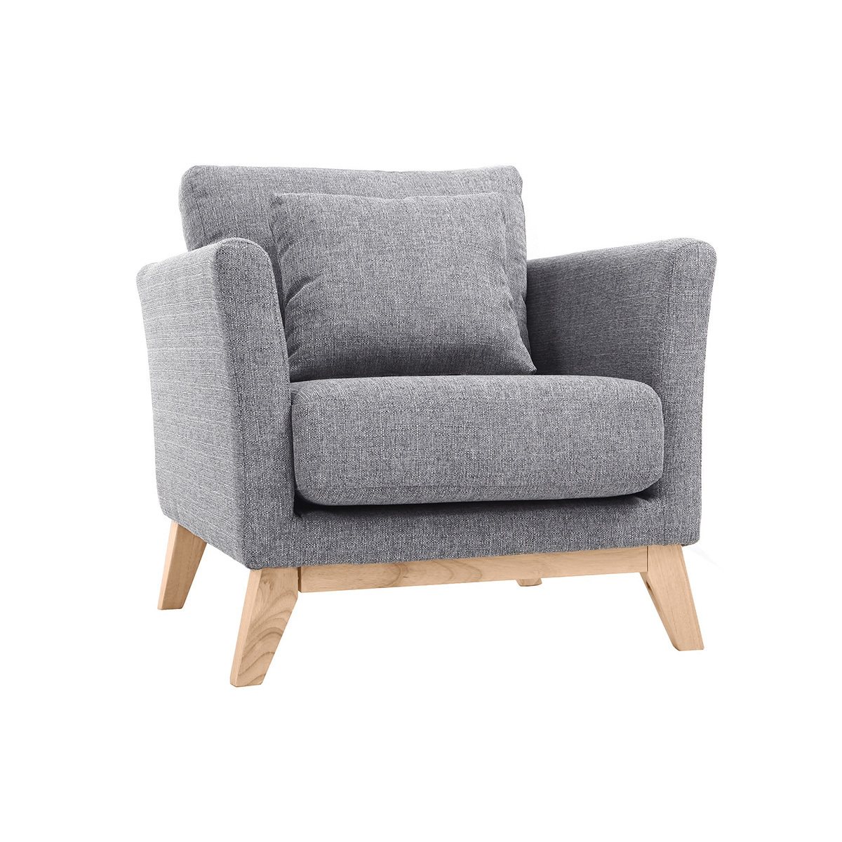 Poltrona scandinava grigio chiaro piedi in legno chiaro OSLO