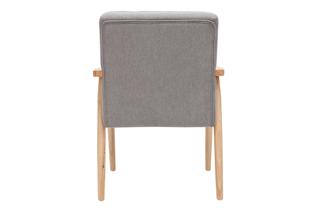Poltrona scandinava grigio e legno naturale FILIP