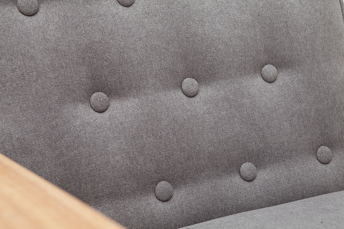 Poltrona scandinava grigio e legno naturale FILIP