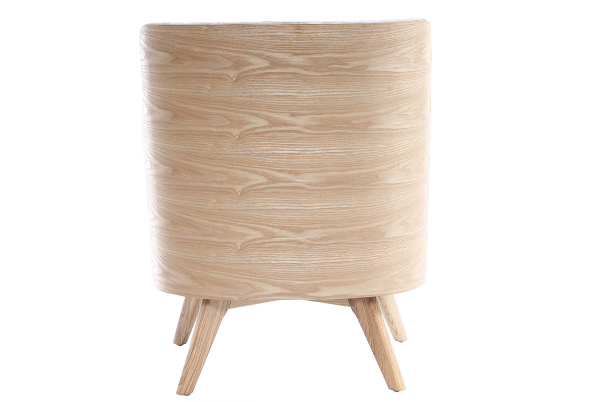 Poltrona scandinava grigio perla piedi legno VALMY