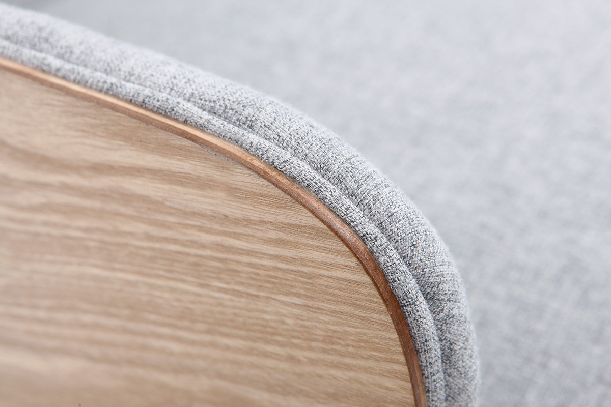 Poltrona scandinava grigio perla piedi legno VALMY
