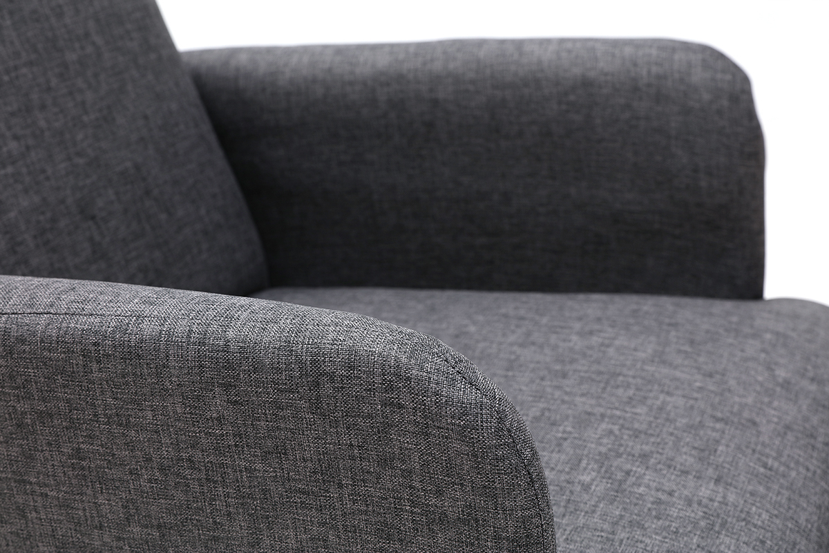 Poltrona scandinava grigio scuro e legno - ISKO