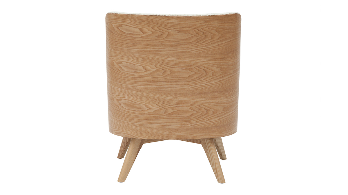 Miliboo Poltrona scandinava effetto velluto testurizzato senape e legno brody
