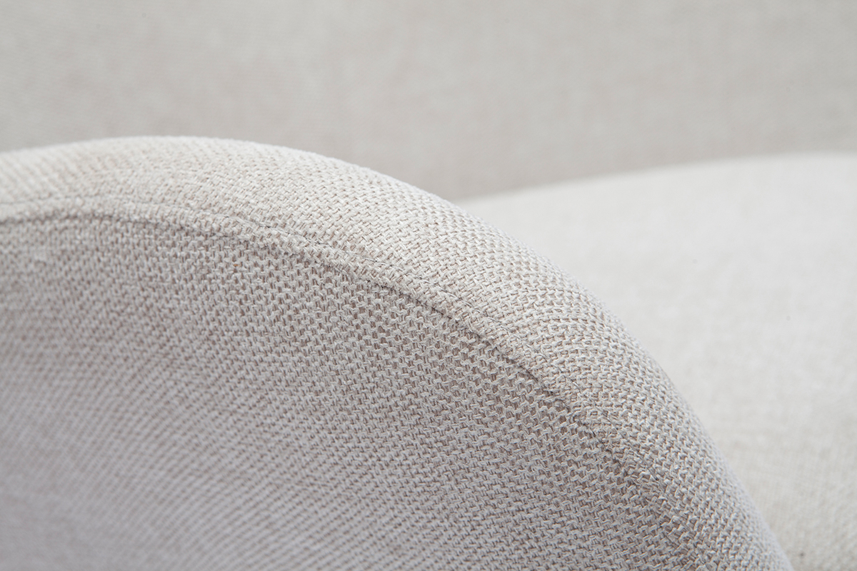Poltrona scandinava in tessuto effetto velluto effetto velluto beige ESKUA