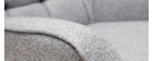 Poltrona scandinava in tessuto grigio chiaro e legno AVERY