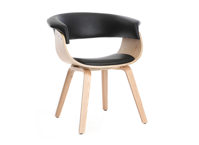 Poltrona scandinava Nero e Legno chiaro OKTAV