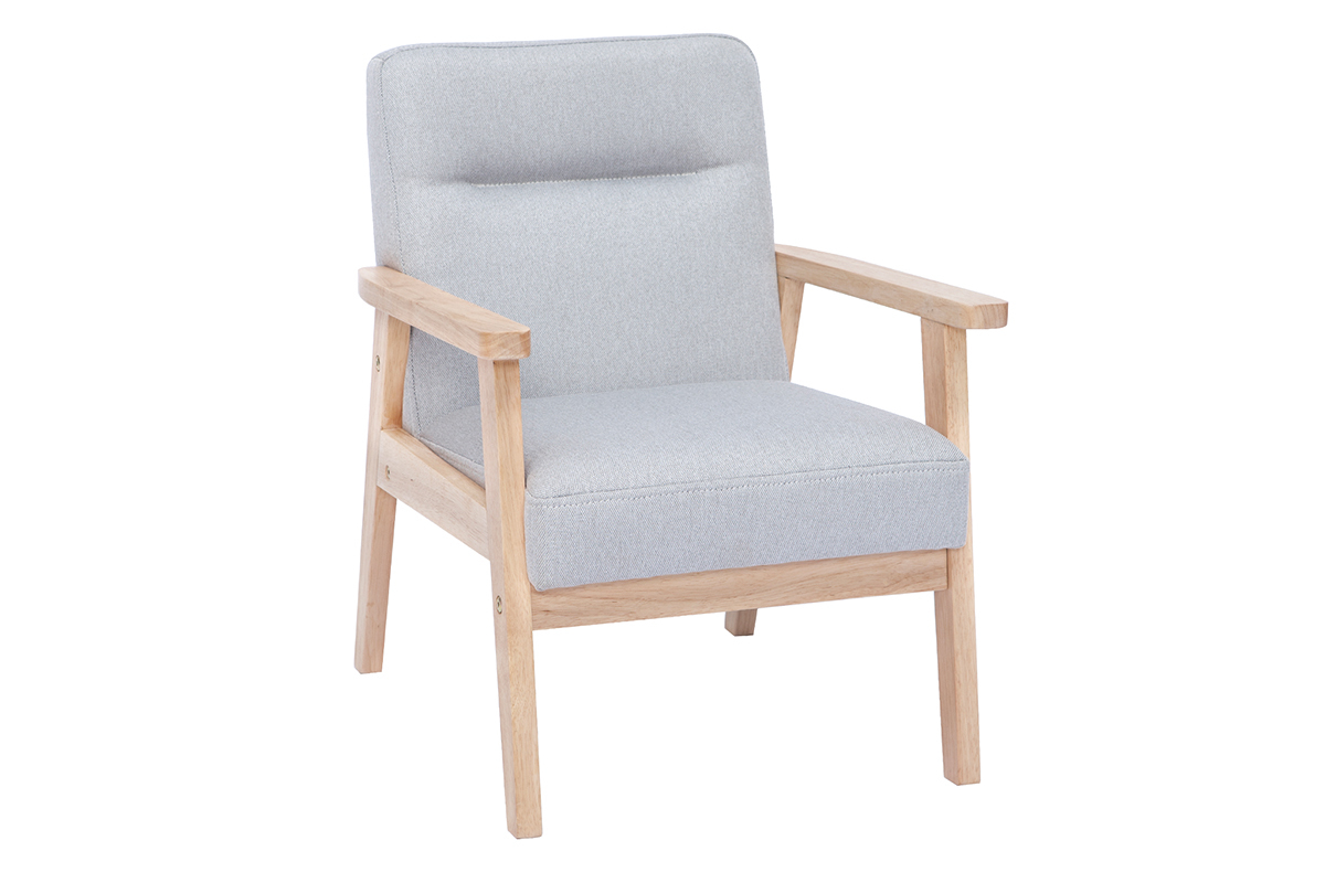 Poltrona scandinava per bambino grigia e legno chiaro ABYSS