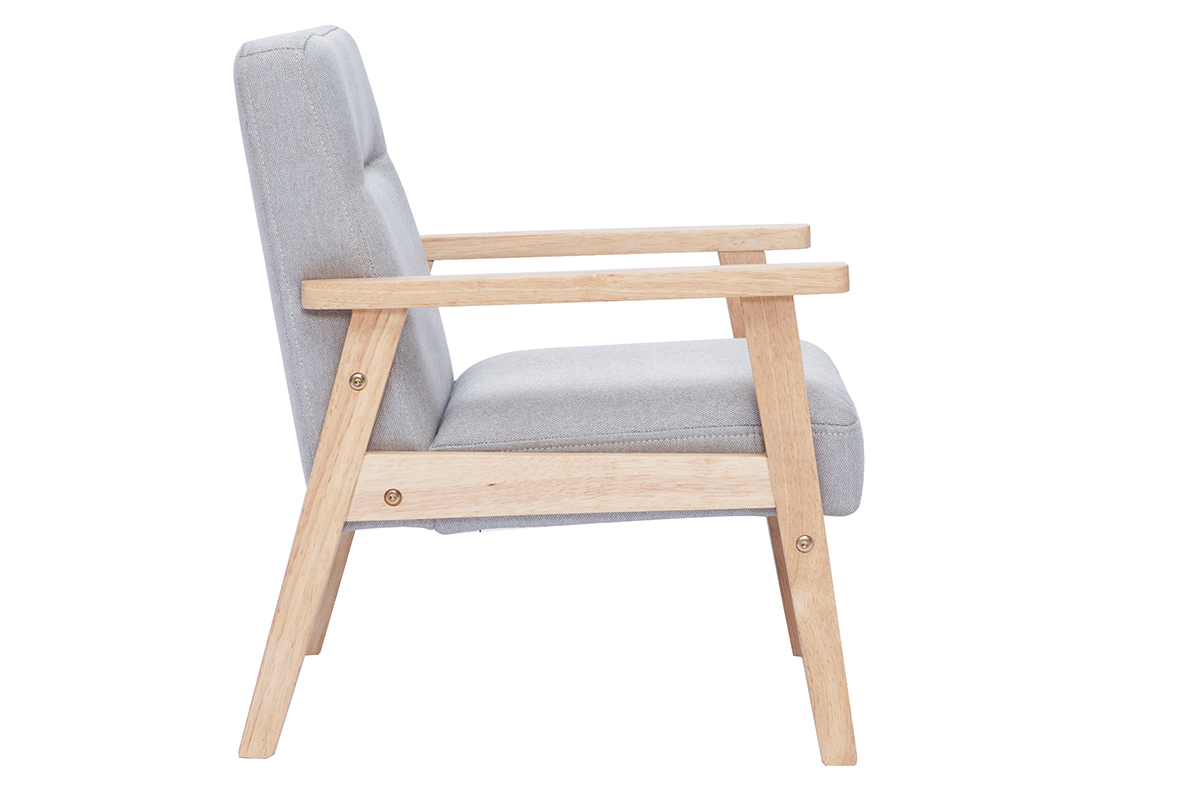 Poltrona scandinava per bambino grigia e legno chiaro ABYSS