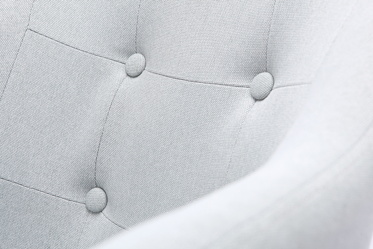 Poltrona scandinava tessuto grigio chiaro e piedi legno gruppo di 2 BALTIK