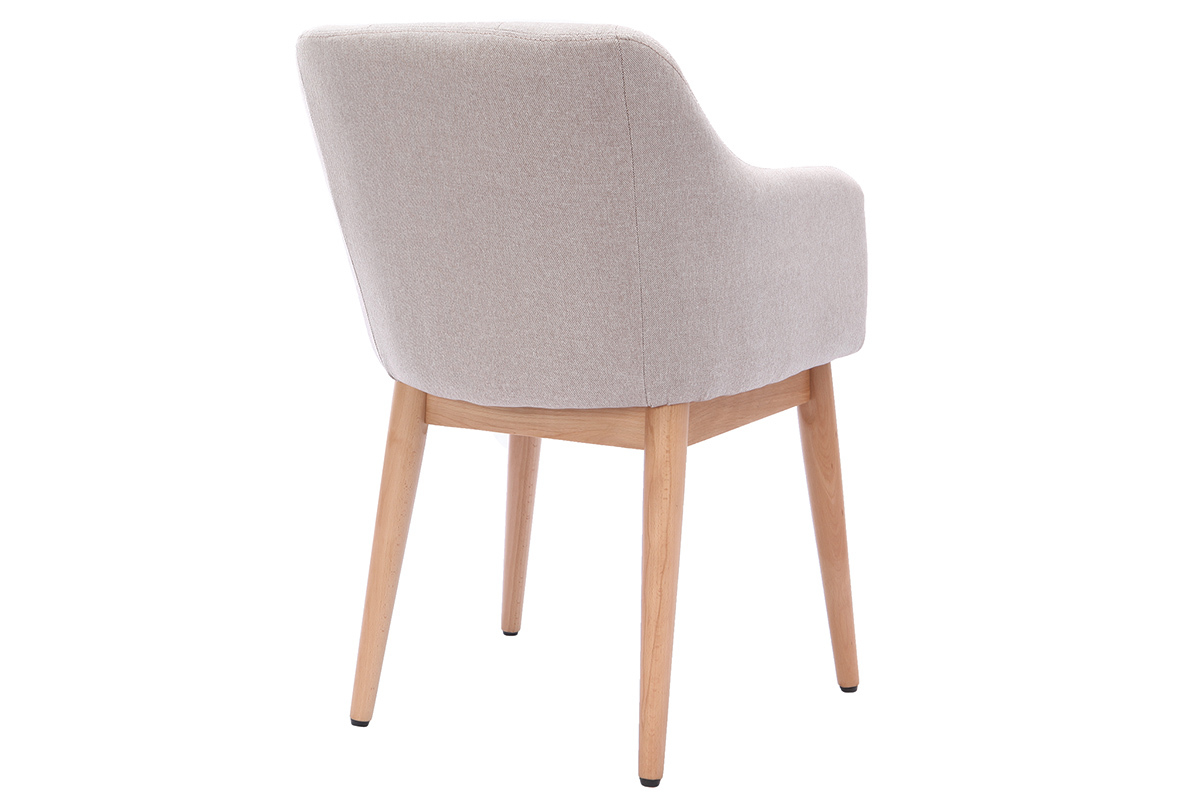 Poltrona scandinava tessuto naturale e piedi legno gruppo di 2 BALTIK