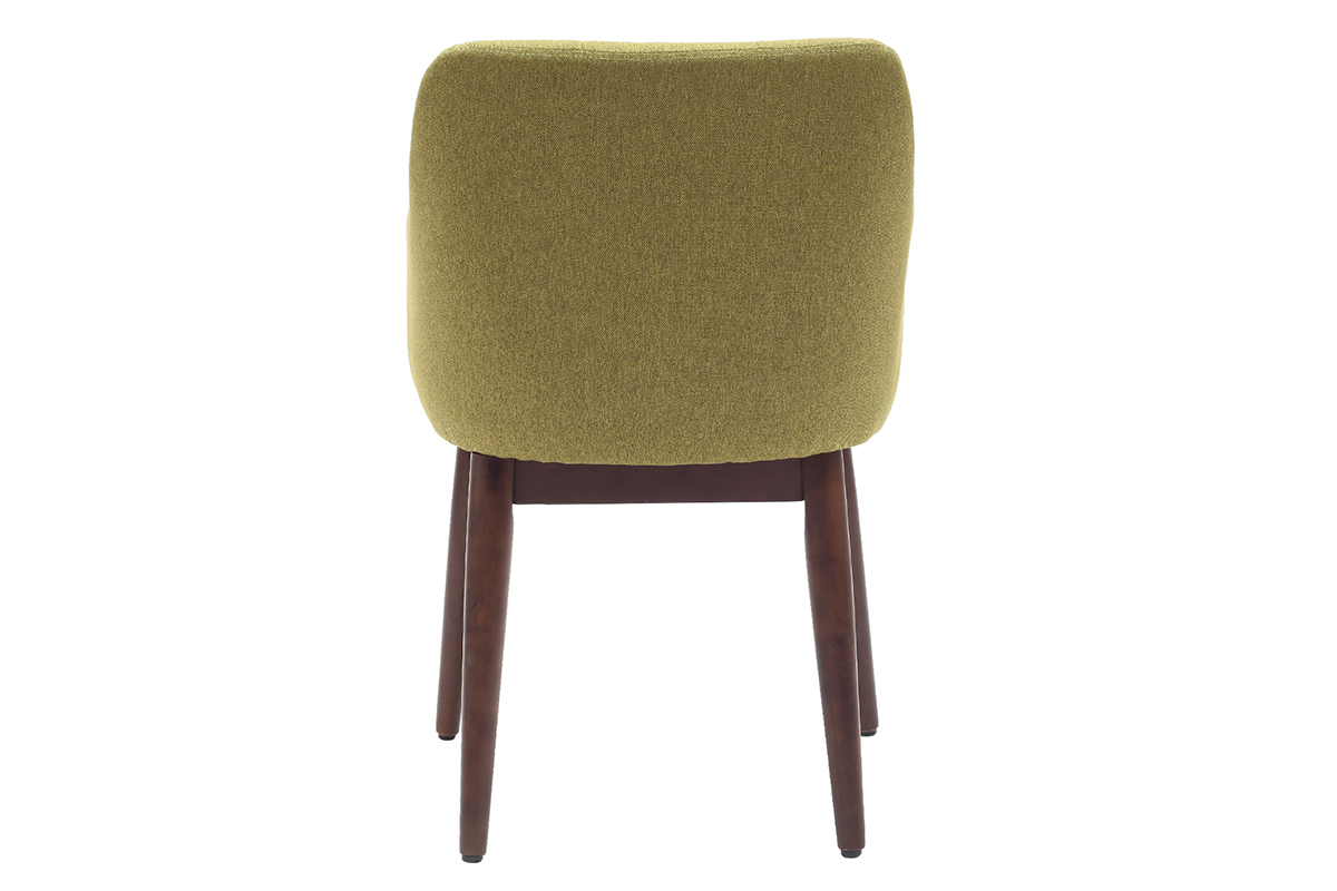 Poltrona scandinava tessuto verde e piedi legno gruppo di 2 BALTIK