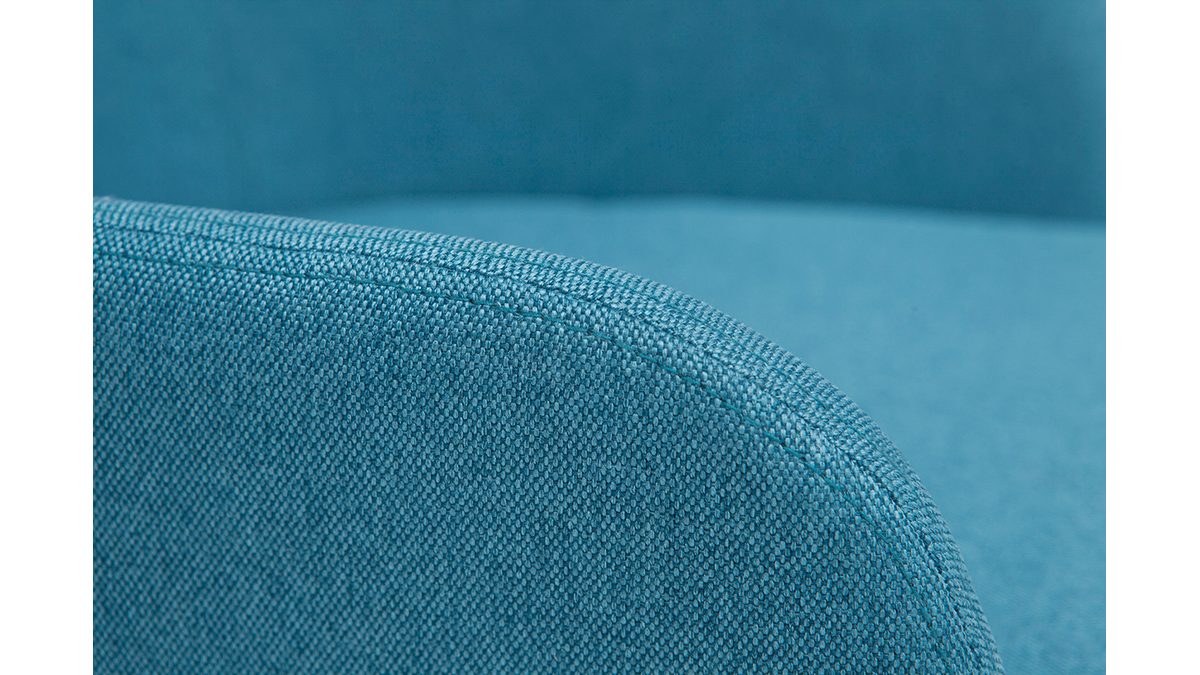 Poltrona sedia a dondolo design in tessuto blu anatra SHANA
