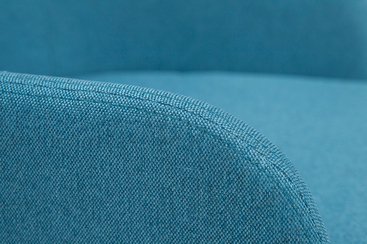 Poltrona sedia a dondolo design in tessuto blu anatra SHANA