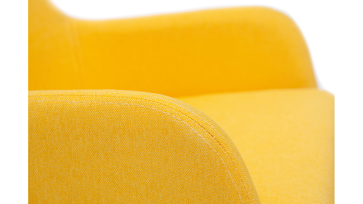 Poltrona sedia a dondolo design in tessuto giallo SHANA