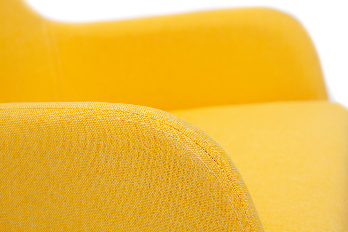 Poltrona sedia a dondolo design in tessuto giallo SHANA