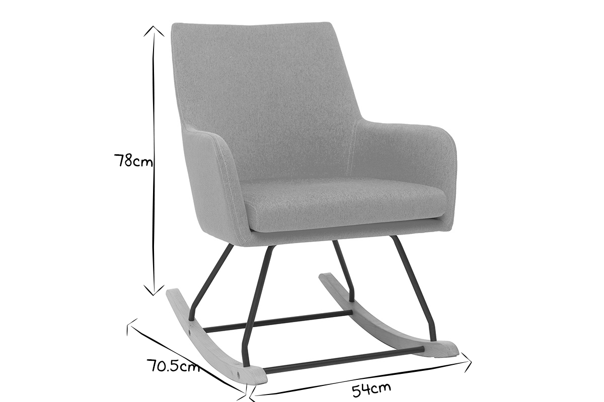 Poltrona sedia a dondolo design in tessuto giallo SHANA