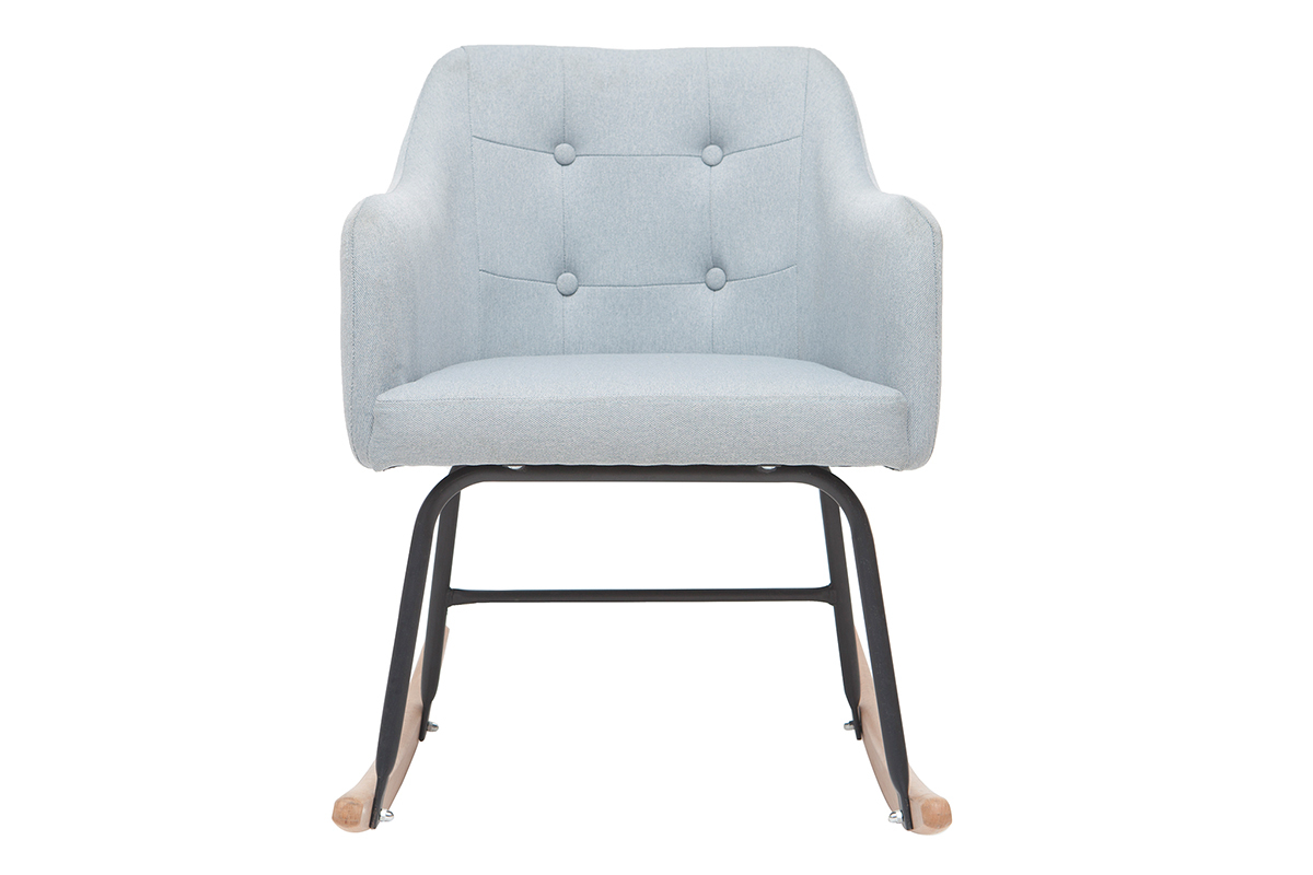 Poltrona sedia a dondolo design in tessuto grigio chairo BALTIK